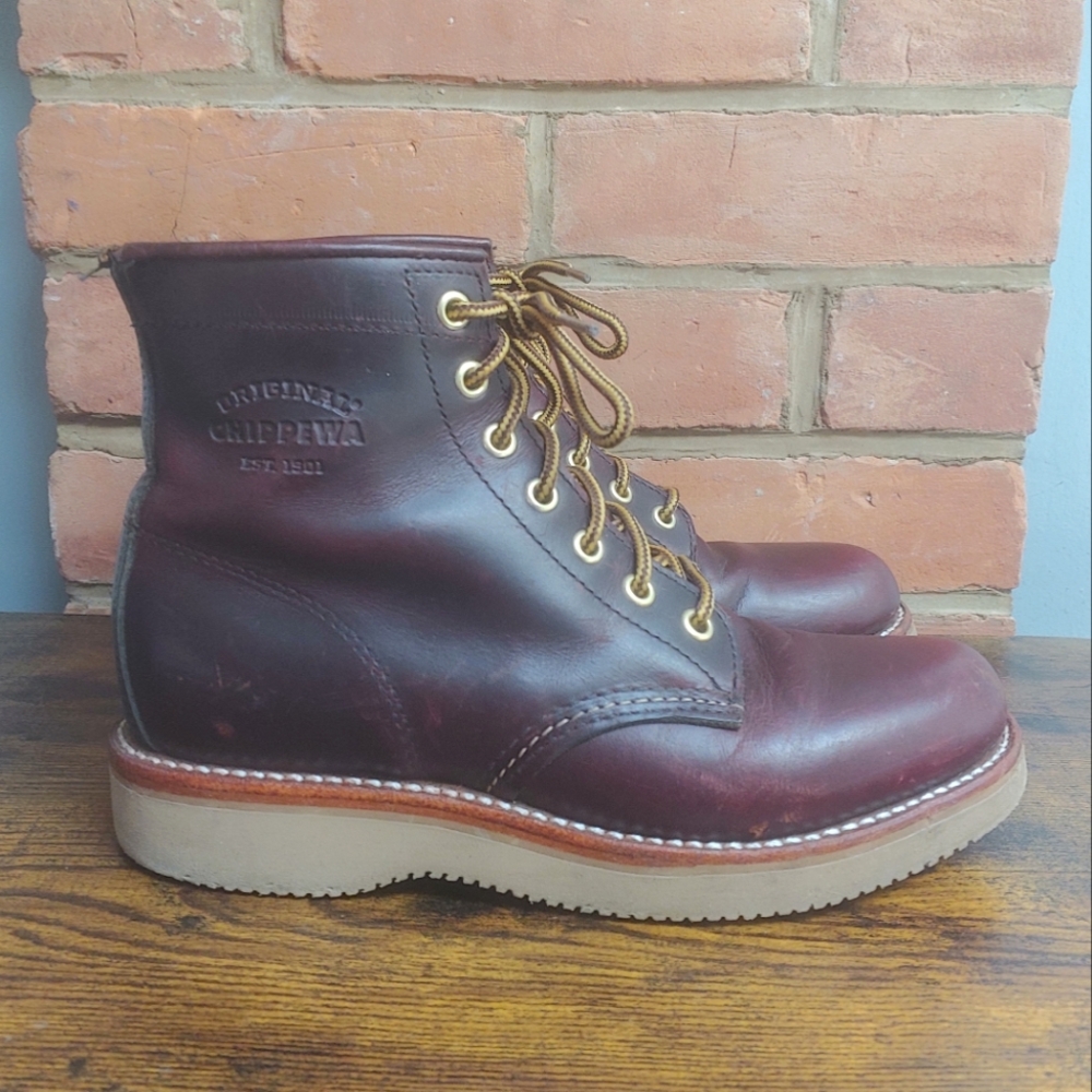 Chippewa Keota 6" Women's Burgundy Brown Leather Service Boots Size 7 US